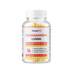 ASHWAGANDHA 5000MG 250 SOFTGELS – HIGH STRENGTH STRESS FATIGUE ANXIETY RELIEF