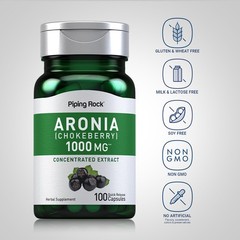 Aronia Berry 1000mg | 100 Capsules | Chokeberry Extract | by Piping Rock