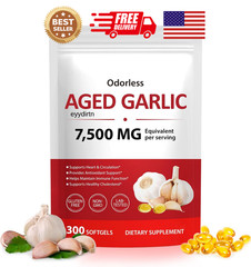 Aged Garlic Extract 7500mg, 300 Odorless 300 Count (Pack of 1)