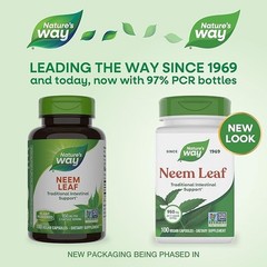 NEW LOOK Nature’s Way Neem Leaf 950 mg Herbal Intestinal Support 100 Veg Caps