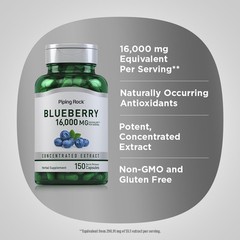 Blueberry Extract Capsules 16000mg | 150 Count | Non-GMO | by Piping Rock