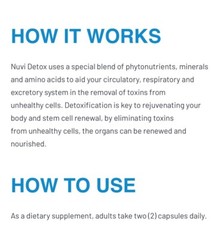 Nuvi Detox Body Weight Loss and Cleansing Natural and Organic Nuvi Detox 60 Ct