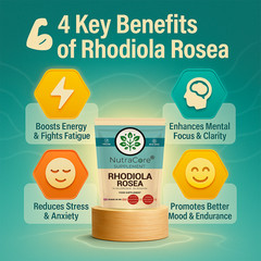Rhodiola Rosea Capsule 6000mg-(1% Salidrosides & 5%Rosavin)-100% Natural-90Caps