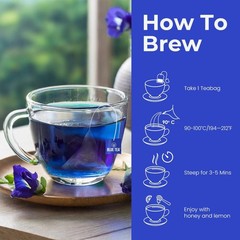 BLUE TEA – Butterfly Pea Flower Tea – 30 Tea Bags – Plant Based | free shipping
