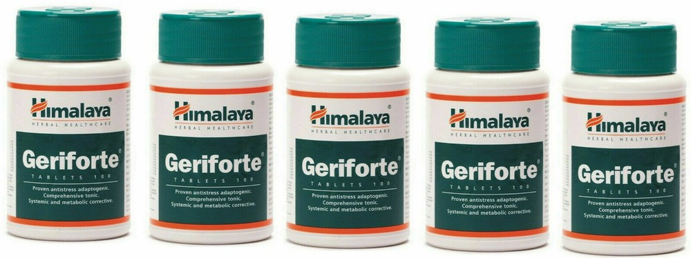 5 pack X Himalaya GERIFORTE 100 Tablets Antistress with antioxidants FREE SHIP