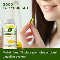 3x Mullein Leaf Extract 1500mg Lung Cleanse Respiratory Herbal 60 Capsules
