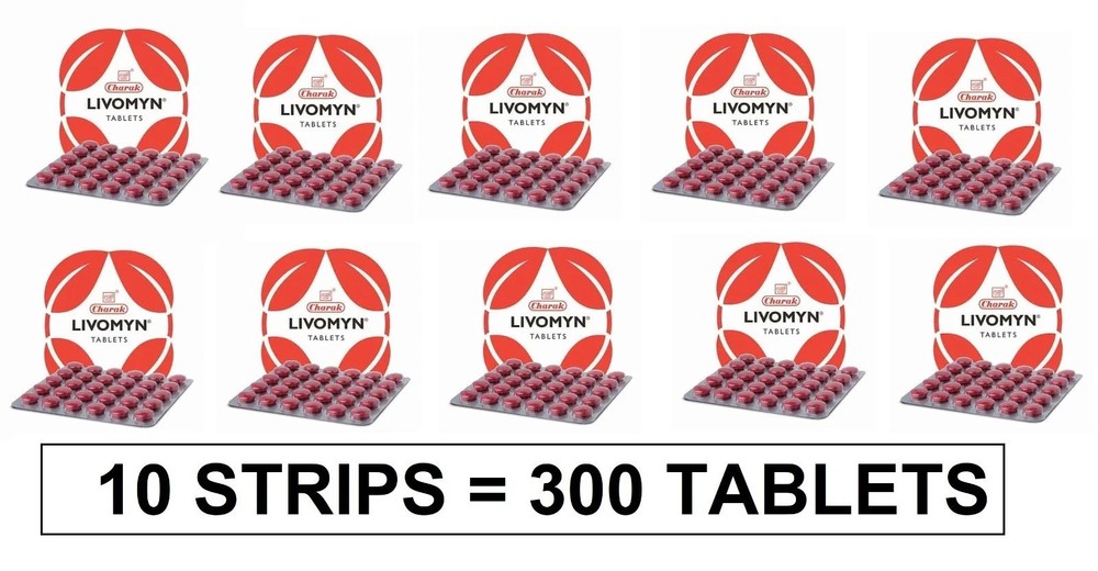 10X Charak Livomyn 300 Tabs for Liver Support & Detox – Long Expiry Free Ship