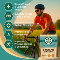 Siberian Ginseng Capsules 5500mg (1.5% Eleutherosides )-100% Natural & Vegan