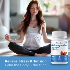 Organic Ashwagandha Capsules 1200mg Male Enhancing & Adrenal Support 120Capsules