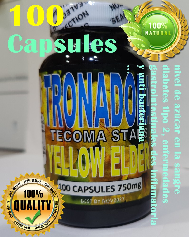 Tronadora,Retama,Tecoma Stans,Yellow elder 100 Capsules,Hierba de San pedro !!!