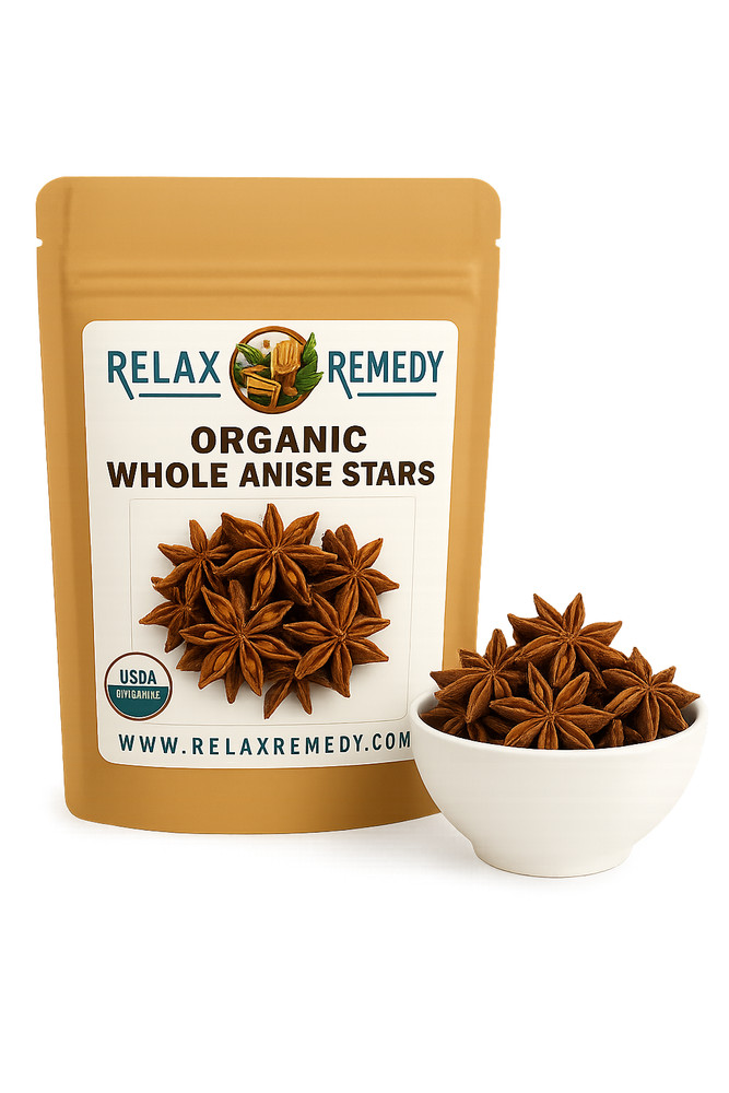 Organic Whole Anise Stars – 100% Pure, Non-GMO Illicium Verum, Culinary & Digest