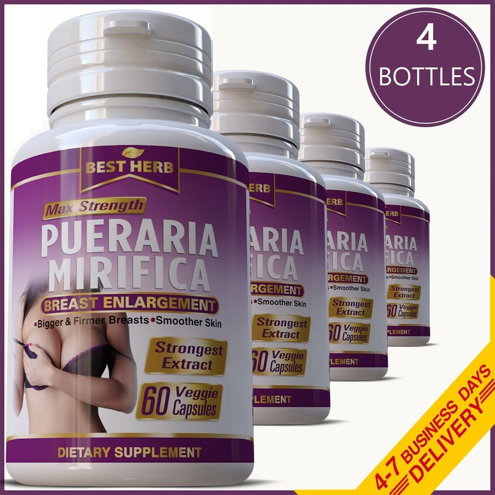 4 LOT Pueraria Mirifica 240 Pills Bust Breast EnIargement 5500 mg Natural PMS 60