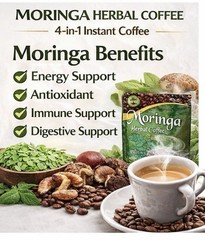 Moringa Herbal Coffee 2Pack 44 Sachets Reishi, Shiitake , Detox,Energy