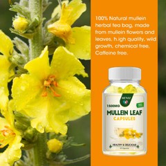 Mullein Leaf Capsules Support Lung Cleanse Respiratory Function 3 Months Supply