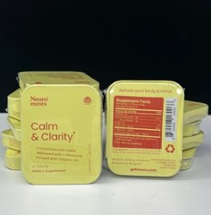 Neuro Mints Calm & Clarity w/ GABA L-theanine Vitamin D3 2pk 24 Pcs Honey Lemon