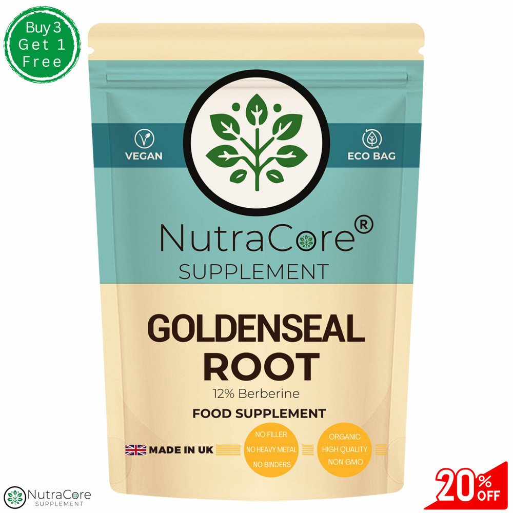Goldenseal Root Capsules, 6000mg (12% Berberine) Anti-inflammatory Health-90Caps
