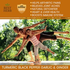 240 PILLS TURMERIC 95% CURCUMIN BLACK PEPPER GARLIC & GINGER ANTIOXIDANT IMMUNE