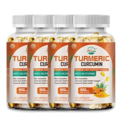 Turmeric Curcumin Ginger 1950mg Black Pepper Extract Complex 120 Capsules