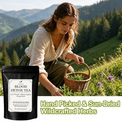 Jamaican Healing Garden Blood Detox Tea, Wildcrafted Herbs with Guaco, Burdock R