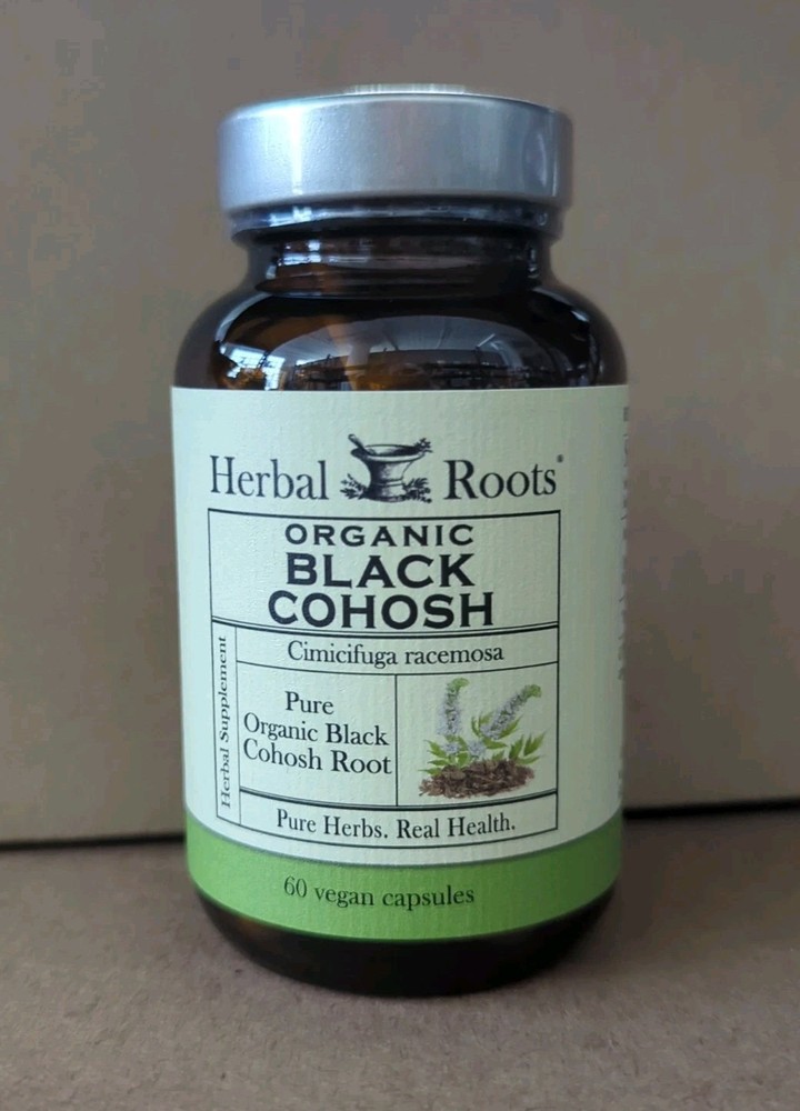 Herbal Roots Organic Black Cohosh 60 Vegan Capsules 600 Mg. Exp 5/2027