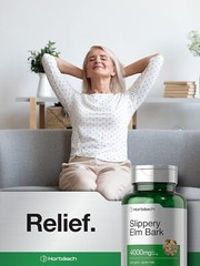 Slippery Elm Bark 4000 Mg Moose Elm Extra Strength Soothe GI Tract, 200 Capsules