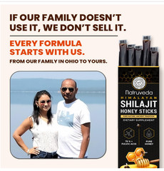 Natruveda Himalayan Shilajit Honey Sticks Raw Honey Saffron 10 Pack 75% Fulvic