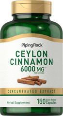 Ceylon Cinnamon Capsules 6000mg | 135 Capsules | Complex | by Piping Rock