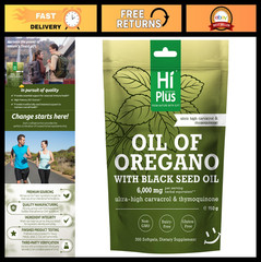 2-in-1 Oil of Oregano & Black Seed Oil Softgels | 4X Strength, Plant-Based, Immu