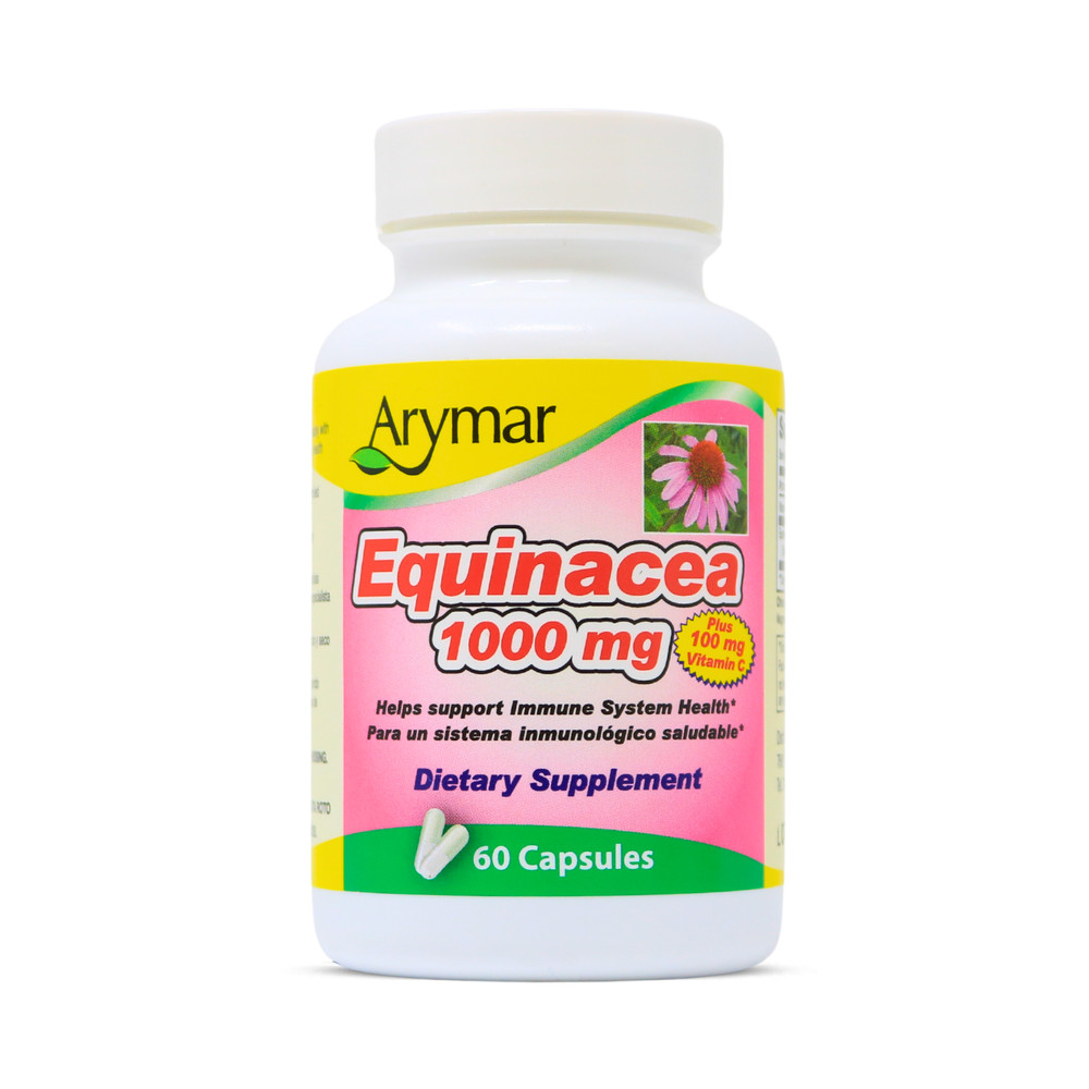 Arymar Equinacea 1000 mg + Vitamin C 60 Caps – Immune, Blood Pressure Support