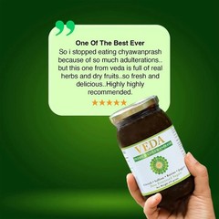 Veda Premium Chyawanprash | Jaggery Sugar-Free | Almonds & Saffron | 475g v196