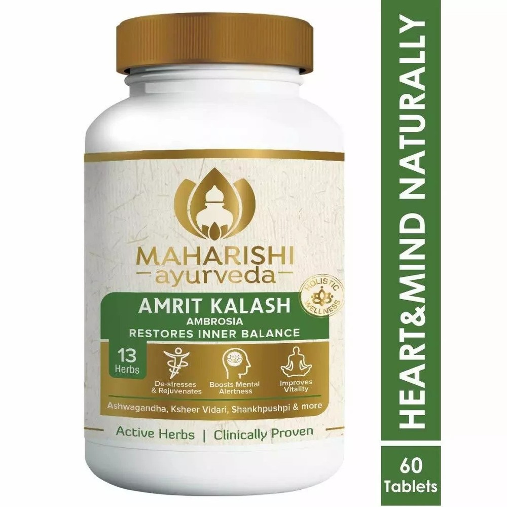 Maharishi Ayurveda Amrit Kalash Ambrosia Heart & Mind Naturally 60 Tab FREE SHIP