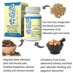 Yan Huo Suo Supplement Helps Invigorate Blood Minor Aches Discomfort Made in USA