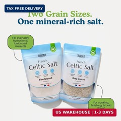 Sante Naturelle Celtic Salt Organic Fine Ground – 1.1lb (18oz) Unrefined French