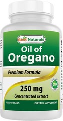 Best Naturals Oregano Oil 250 Mg Softgels, 120Count 120 Count (Pack of 1)