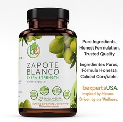 Zapote Blanco(White)90 Capsules(1500 mg per Serving)Reinforced w/Garlic,Hawthorn