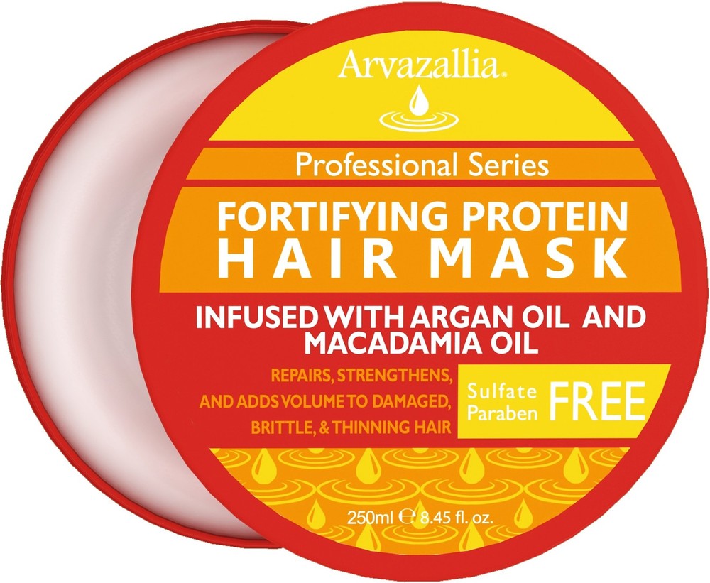 Arvazallia Fortifying Protein Hair Mask and 8.45 Fl Oz (Pack of 1), White