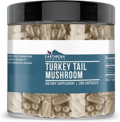 Turkey Tail Mushroom Capsules 200 Count – Undiluted Formula for Optimal Health