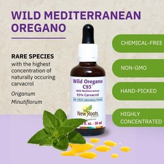 New Roots | Wild Oregano Oil Drops, C93 | 93% Carvacrol 1 Fl Oz (Pack of 1)