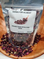 Natural Dried Red Rose Buds and Petals 2 oz FOOD GRADE/Tea 100% Organic