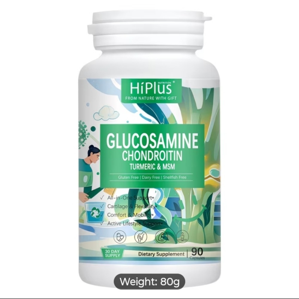HiPlus Glucosamine Turmeric MSM 3 Pack 3 Month Supply For Bone +Joint Pain