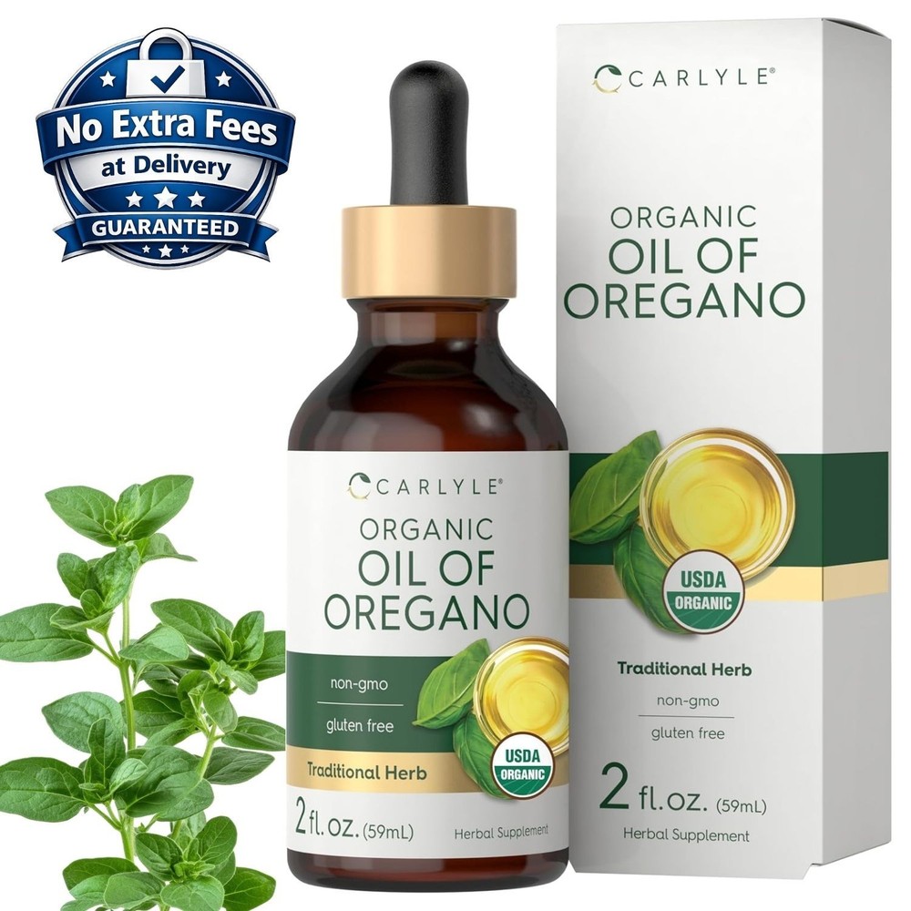 Organic Oil of Oregano 70% Carvacrol Liquid Drops 2 oz | 1 Year Supply
