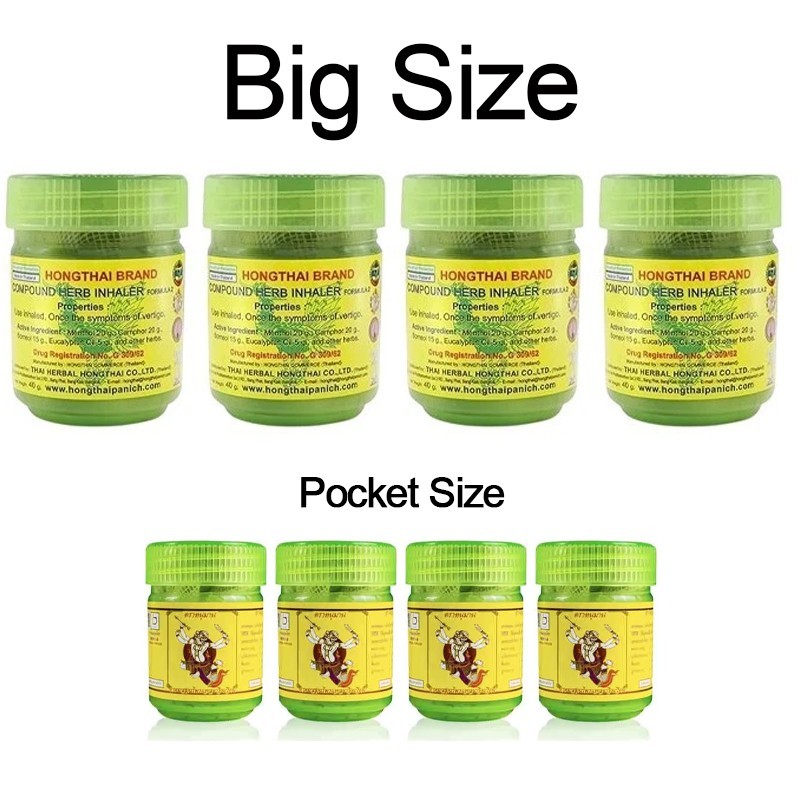 Traditional Thai Herbal Inhaler/ Big Size / Best Value Set 4 Big+4 Pocket Size