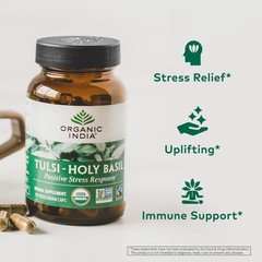 ORGANIC INDIA Tulsi Herbal Supplement – Holy Basil, 180 Count (Pack of 1)