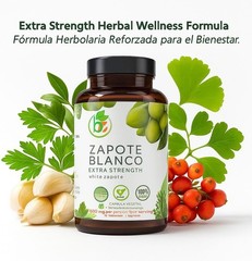 Zapote Blanco(White)90 Capsules(1500 mg per Serving)Reinforced w/Garlic,Hawthorn