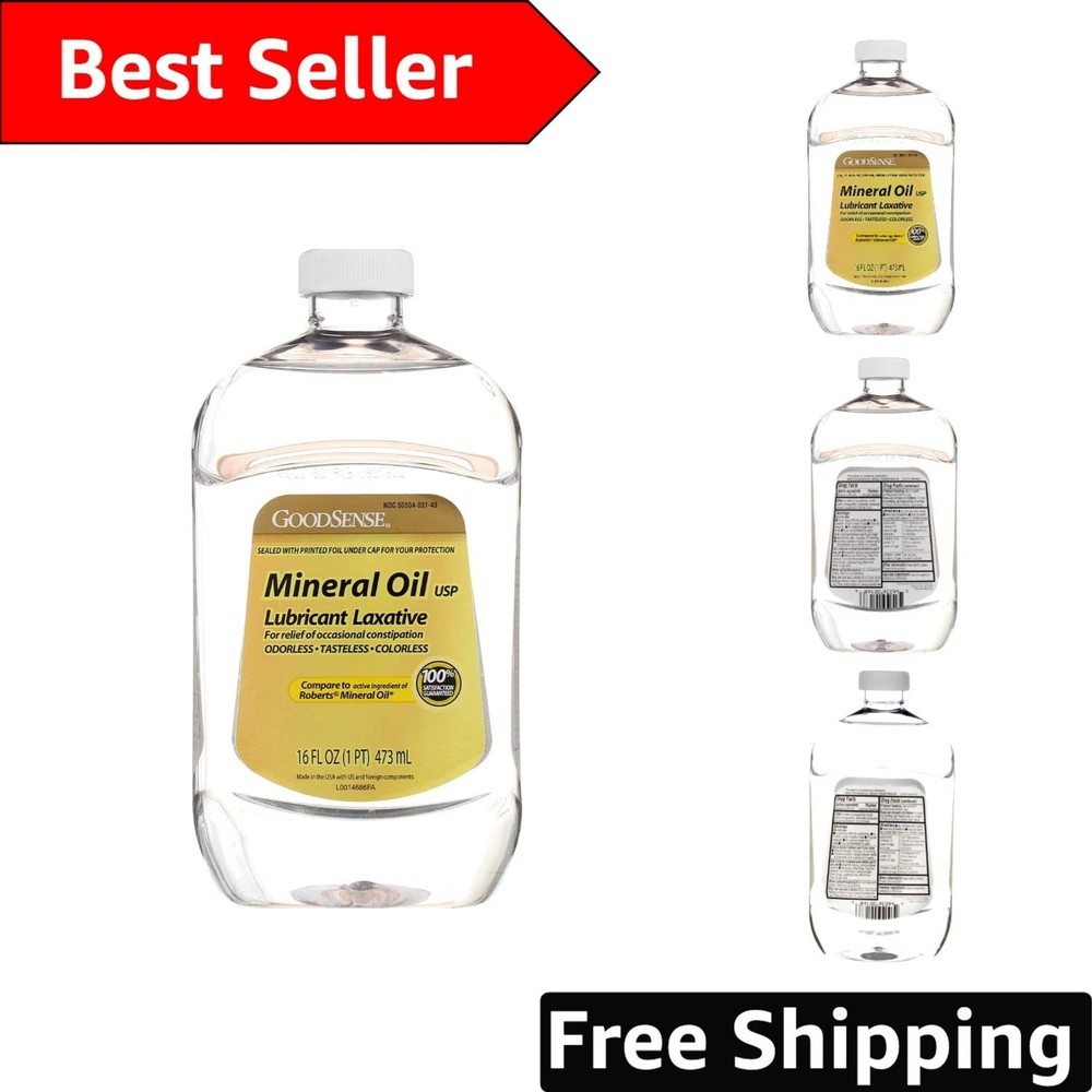 Pharmaceutical-Grade Mineral Oil Laxative & Lubricant – 16 FL OZ Gentle Relief