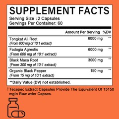 Fadogia Agrestis MACA 6000 Mg Supplement Build Muscle Mas Energy Booster