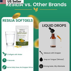 Resilia Softgels with Black Seed Oil 6000mg Oregano Oil Immune Support 60 Count