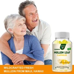 Mullein Leaf 240 Capsules for Lung Cleansing & Detox Herbal Dietary Supplement
