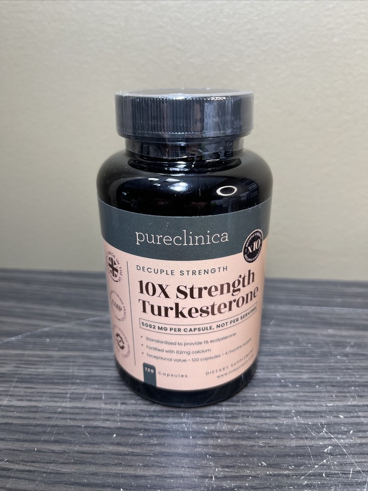 Pureclinica 10X Strength Turkesterone 5082mg x 120 Capsules – Exp 08/2026