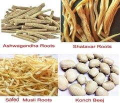 Safed Musli Shatavari Ashwagandha Kaunch Beej Whole Roots Combo 100g Each
